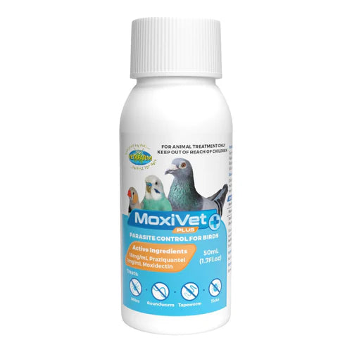 MoxiVet Plus - Moxidectin + Praziquantel Parasite Control for Birds