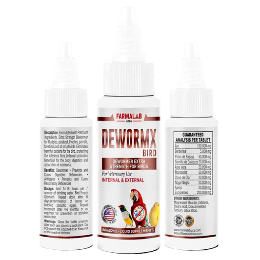 DEWORMX - 60ml Extra Strong Liquid Parakeets Finches Lovebirds Small Birds