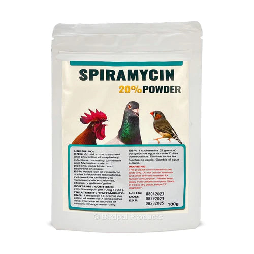 Spiramycin 20% Powder for Cage Birds, Pigeons, &amp; Backyard Chickens 